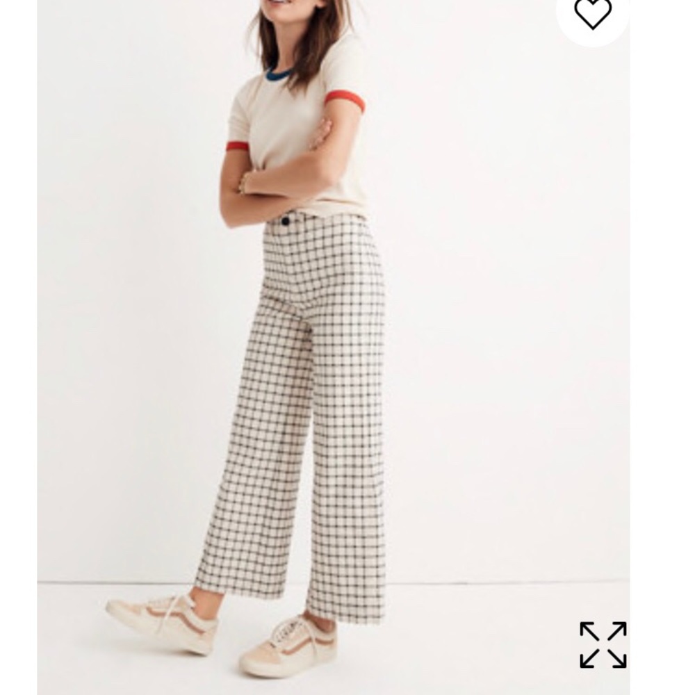 Emmett Wide-leg Crop Pant in Windowpane